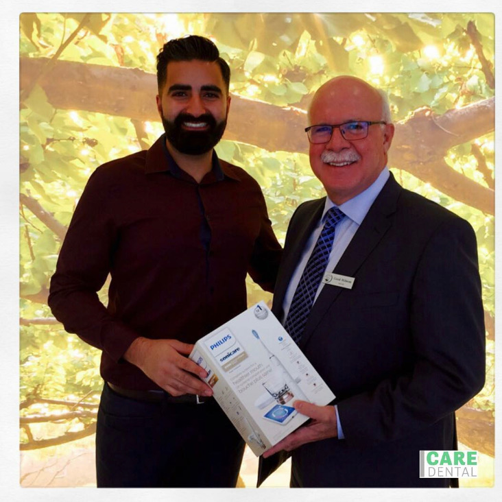 Thanks for stopping by today, @milsom4mayor! And congrats again on winning a Professional DiamondClean @philipssonicare toothbrush at the East Meets West Children’s Foundation fundraising dinner last month. Care Dental is proud to support such a #flossome cause.#weloveourcommunity #caredentalcares