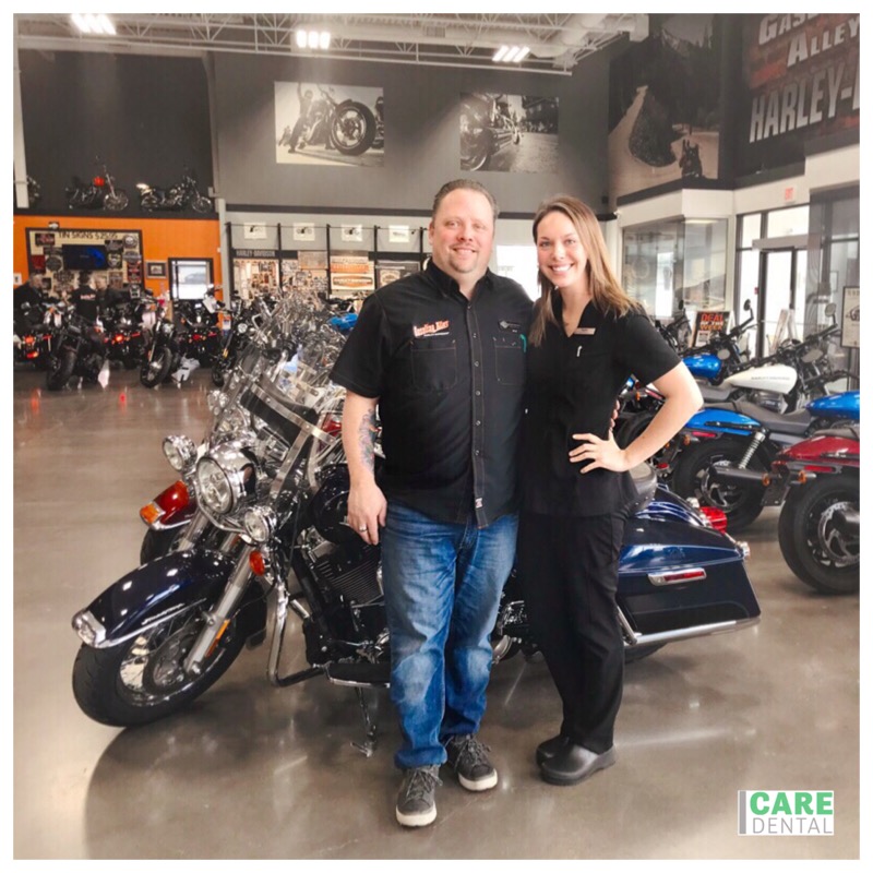 Brad Harnett, General Manager of Gasoline Alley Harley-Davidson of Kelowna is always on the hunt for new ways to support his incredible team. #TeamworkFTW Their “people and community, before profits” approach delivers the trust that is needed for the “rare air” super-achievement that the organization is enjoying. Pictured here is Brad and Care Dental Care Director, Tayler at a recent lunch-n-learn, where together we launched the Care Dental Preferred Partner Program to their group. We are very proud to partner with such a lovely organization. If you’d like to learn about how our Preferred Partner Program provides support, education, and additional value to your team (s) please email Brand Manager Allie at Allie.m@caredental.ca for more information. Are you ready to check-in? ????‍ Direct message us here 24/7 or call 778-484-CALM (2256) to reserve your booking. We always look forward to hearing from you. #flossome
