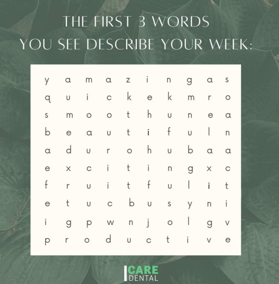 What Are The First Three Words That You See Care Dental